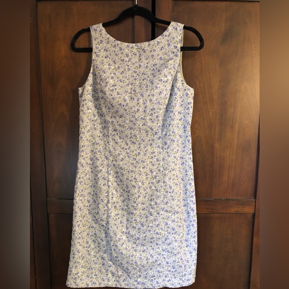 Vintage Sage Green and Purple Floral Dress - Picture 3 of 8